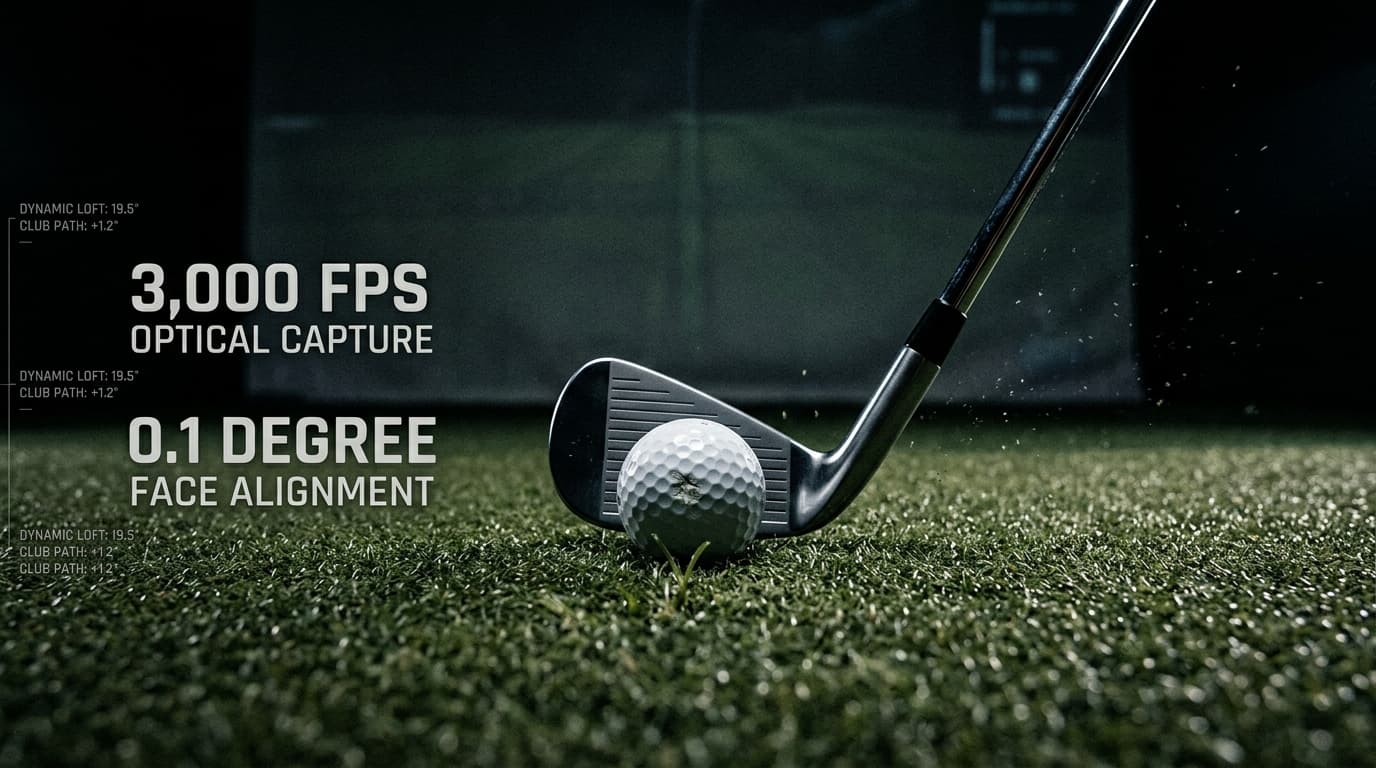 TrackMan 3000 FPS high-speed optical capture of clubface ball impact and face alignment